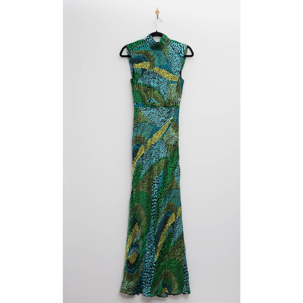 SALONI Fleur Green Dot Print Dress Size 4 - Picture 4 of 9